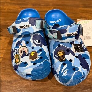 Blue Bape Crocs with Charms - multiple sizes available! Mens size 7, 8, 9